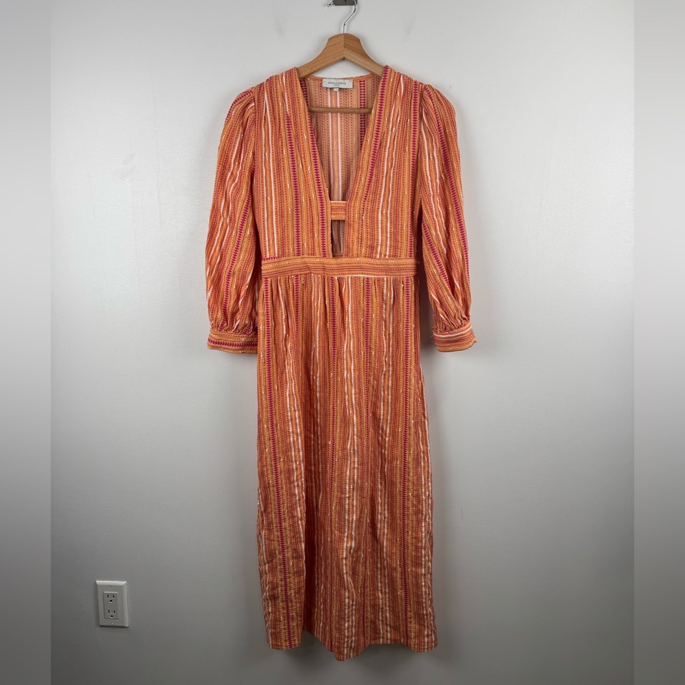 OPULLENCE Paris Women‎ Midi Orange Dress Size Small